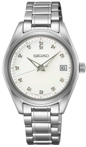 Buy Shop Seiko Diamond Silver Dial Silver Steel Strap Watch for Women - SUR579P1 USA Online