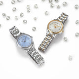 Seiko Diamond Blue Dial Silver Steel Strap Watch for Women - SUR581P1