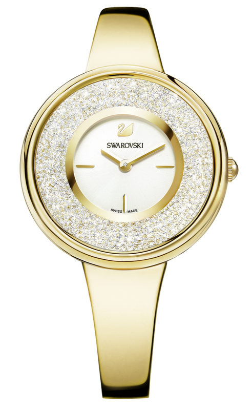 Buy Shop Swarovski Crystalline Bracelet White Dial Gold Steel Strap Watch for Women - 5269253 USA Online