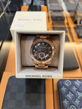 Buy Shop Michael Kors Brecken Chronograph Analog Black Dial Rose Gold Steel Strap Watch For Women - MK8563 USA Online