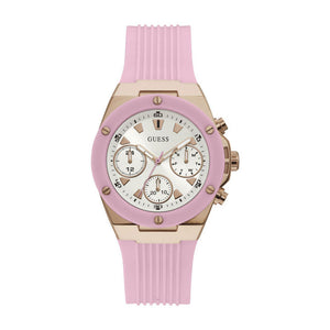 Buy Shop Guess Athena White Dial Pink Rubber Strap Watch For Women - GW0030L4 USA Online
