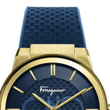 Buy Shop Salvatore Ferragamo Sapphire Blue Dial Blue Rubber Strap Watch for Men - SFHP00220 USA Online
