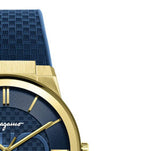 Buy Shop Salvatore Ferragamo Sapphire Blue Dial Blue Rubber Strap Watch for Men - SFHP00220 USA Online