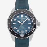 Buy Shop Tag Heuer Aquaracer Professional 300 Automatic Diamonds Green Dial Green Rubber Strap Watch for Women - WBP231G.FT6226 USA Online