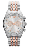 Buy Shop Emporio Armani Sportivo Chronograph Silver Dial Two Tone Steel Strap Watch For Men - AR5999 USA Online