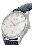Buy Shop Gucci G-Timeless Signature Mother of Pearl Star Dial Blue Watch For Women - YA126588 USA Online