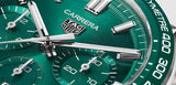 Buy Shop Tag Heuer Carrera Chronograph 44mm Green Dial Silver Steel Strap Watch for Men - CBN2A1N.BA0643 USA Online