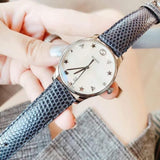 Buy Shop Gucci G-Timeless Signature Mother of Pearl Silver Dial Blue Leather Strap Watch For Women - YA1264049 USA Online