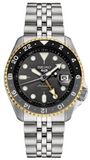 Seiko 5 Sports GMT US Special Edition Automatic Grey Dial Silver Steel Strap Watch For Men - SSK021K1