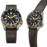 Buy Shop Seiko 5 Sports SKX GMT Automatic Mocha Black Dial Brown Leather Strap Watch For Men - SSK036K1 USA Online