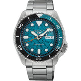 Seiko 5 Sports SKX Skeleton Green Dial Silver Steel Strap Watch For Men - SRPJ45K1