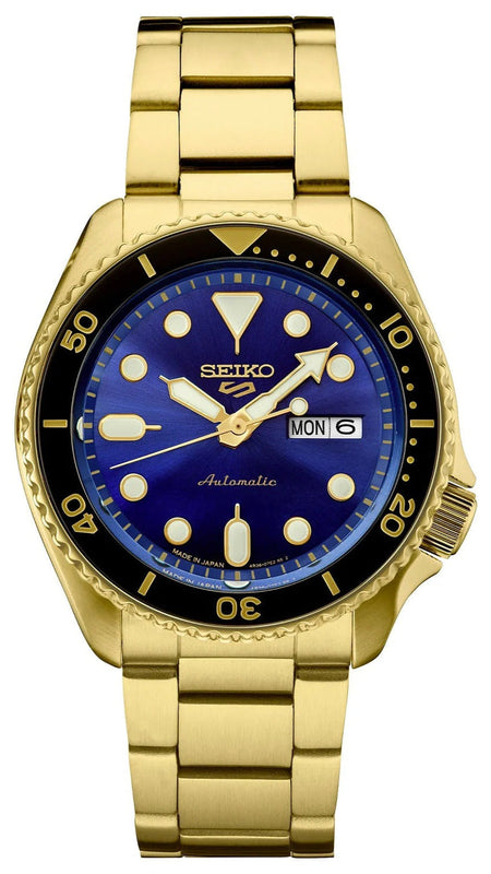 Buy Shop Seiko 5 Sports US Special Edition Automatic Blue Dial Gold Steel Strap Watch For Men - SRPK20 USA Online