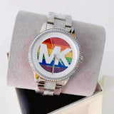Buy Shop Michael Kors Ritz Pave Multicolored Dial Silver Steel Strap Watch for Women - MK6864 USA Online