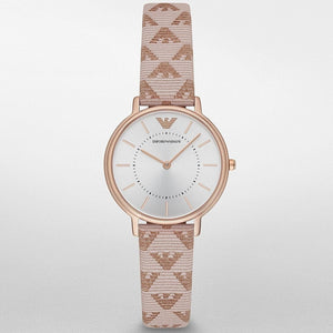 Buy Shop Emporio Armani Kappa Quartz Rose Gold Dial Pink Leather Strap Watch For Women - AR11010 USA Online