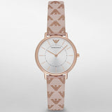 Buy Shop Emporio Armani Kappa Quartz Rose Gold Dial Pink Leather Strap Watch For Women - AR11010 USA Online