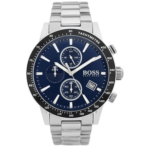 Buy Shop Hugo Boss Rafale Quartz Blue Dial Silver Steel Strap Watch for Men - 1513510 USA Online