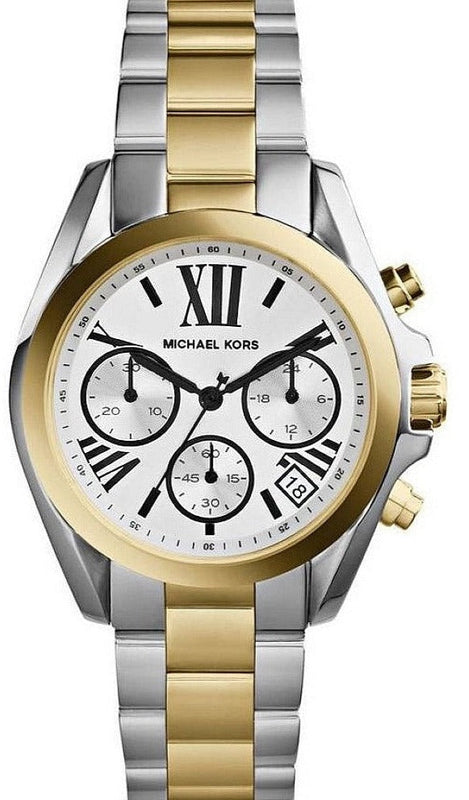Buy Shop Michael Kors Bradshaw Chronograph Silver Dial Two Tone Steel Strap Watch For Women - MK5855 USA Online
