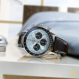 Buy Shop Breitling Navitimer B01 Chronograph 43 Blue Dial Black Leather Strap Watch for Men - AB0138241C1P1 USA Online