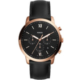 Buy Shop Fossil Neutra Chronograph Black Dial Black Leather Strap Watch for Men - FS5381 USA Online