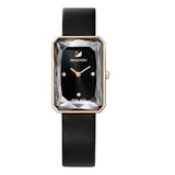 Swarovski Uptown Black Dial Black Leather Strap Watch for Women - 5547710