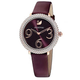 Buy Shop Swarovski Crystal Frost Red Dial Red Leather Strap Watch for Women - 5484064 USA Online