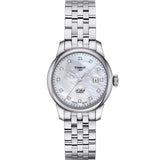 Buy Shop Tissot Le Locle Automatic Diamonds Mother of Pearl Dial Silver Steel Strap Watch For Women - T006.207.11.116.00 USA Online