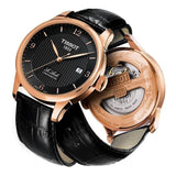 Buy Shop Tissot Le Locle Chronometer Black Dial Black Leather Strap Watch For Men - T006.408.36.057.00 USA Online