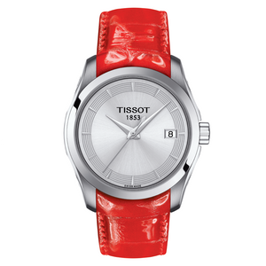 Buy Shop Tissot Couturier Lady Silver Dial Red Leather Strap Watch for Women - T035.210.16.031.01 USA Online