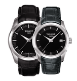 Buy Shop Tissot T Trend Couturier Black Dial Black Leather Strap Watch For Women - T035.210.16.051.00 USA Online