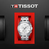 Buy Shop Tissot T Classic Couturier Chronograph White Dial Silver Steel Strap Watch For Men - T101.617.11.031.00 USA Online