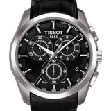 Buy Shop Tissot T Classic Couturier Chronograph Black Dial Black Leather Strap Watch For Men - T035.617.16.051.00 USA Online