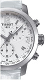 Buy Shop Tissot PRC 200 Chronograph White Dial White Leather Strap Watch For Men - T055.417.16.017.00 USA Online