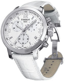 Buy Shop Tissot PRC 200 Chronograph White Dial White Leather Strap Watch For Men - T055.417.16.017.00 USA Online