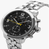 Buy Shop Tissot PRC 200 Chronograph Black Dial Silver Steel Strap Watch For Men - T055.417.11.057.00 USA Online