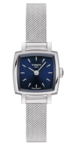 Buy Shop Tissot Lovely Square Blue Dial Silver Mesh Bracelet Watch For Women - T058.109.11.041.00 USA Online