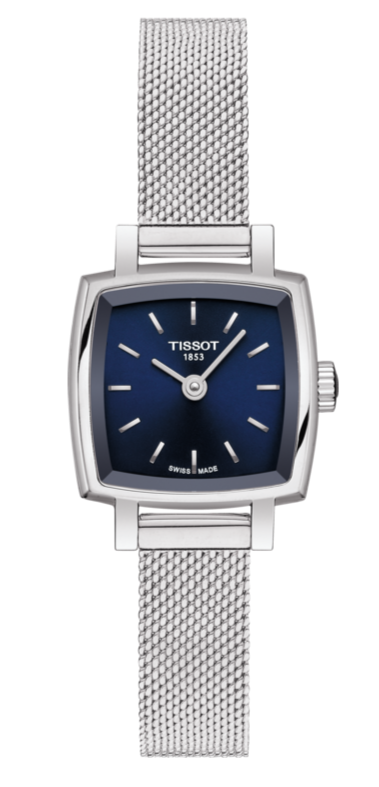 Buy Shop Tissot Lovely Square Blue Dial Silver Mesh Bracelet Watch For Women - T058.109.11.041.00 USA Online