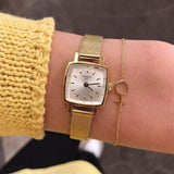 Buy Shop Tissot Lovely Square Silver Dial Gold Mesh Bracelet Watch For Women - T058.109.33.031.00 USA Online