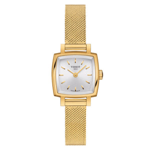 Buy Shop Tissot Lovely Square Silver Dial Gold Mesh Bracelet Watch For Women - T058.109.33.031.00 USA Online