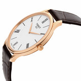 Buy Shop Tissot Tradition 5.5 White Dial Brown Leather Strap Watch for Men - T063.409.36.018.00 USA Online