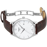 Buy Shop Tissot T Classic Tradition White Dial Brown Leather Strap Watch For Men - T063.610.16.037.00 USA Online