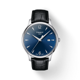 Buy Shop Tissot T Classic Tradition Blue Dial Black Leather Strap Watch For Men - T063.610.16.047.00 USA Online