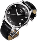 Buy Shop Tissot T Classic Tradition Quartz Black Dial Black Leather Strap Watch For Men - T063.610.16.058.00 USA Online