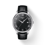 Buy Shop Tissot T Classic Tradition Quartz Black Dial Black Leather Strap Watch For Men - T063.610.16.058.00 USA Online