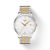 Buy Shop Tissot T Classic Tradition White Dial Two Tone Mesh Bracelet Watch For Men - T063.610.22.037.00 USA Online
