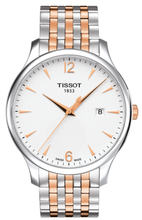 Buy Shop Tissot T Classic Tradition White Dial Two Tone Mesh Bracelet Watch For Men - T063.610.22.037.01 USA Online
