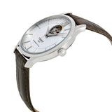 Buy Shop Tissot T Classic Tradition Powermatic 80 Open Heart Silver Dial Brown Leather Strap Watch for Men - T063.907.16.038.00 USA Online