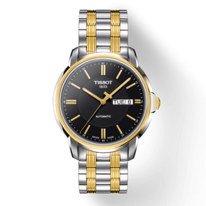 Buy Shop Tissot Automatics III Day Date Black Dial Two Tone Steel Strap Watch For Men - T065.430.22.051.00 USA Online