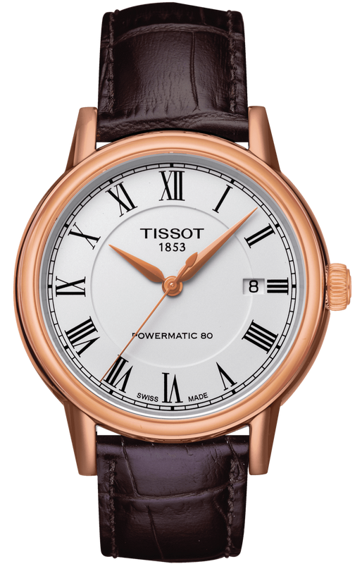 Buy Shop Tissot T Classic Carson Powermatic 80 White Dial Brown Leather Strap Watch for Men - T085.407.36.013.00 USA Online