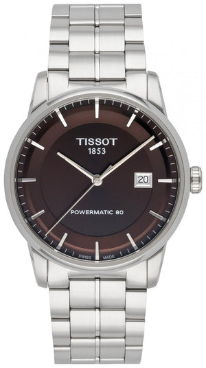 Buy Shop Tissot Luxury Powermatic 80 Brown Dial Silver Steel Strap Watch For Men - T086.407.11.291.00 USA Online