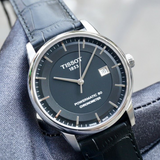 Buy Shop Tissot T Classic Luxury Powermatic 80 Black Dial Black Leather Strap Watch For Men - T086.408.16.051.00 USA Online